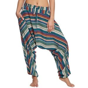 Buddha The Savannah Pant Multicolor Striped Harem Yoga Flowy Pants XXS Casual